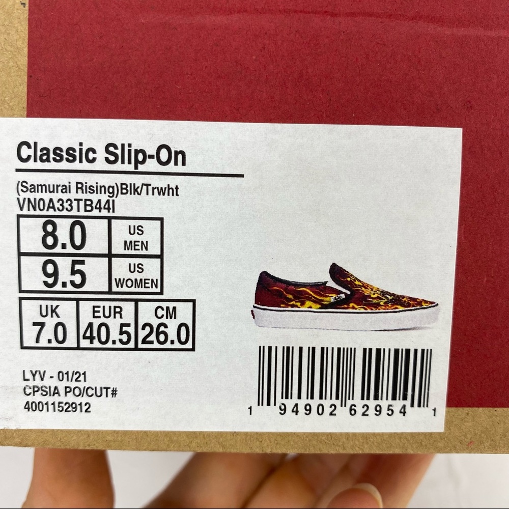 Vans Slip On Samurai Rising Sneakers Flames Skull - Picture 11 of 13